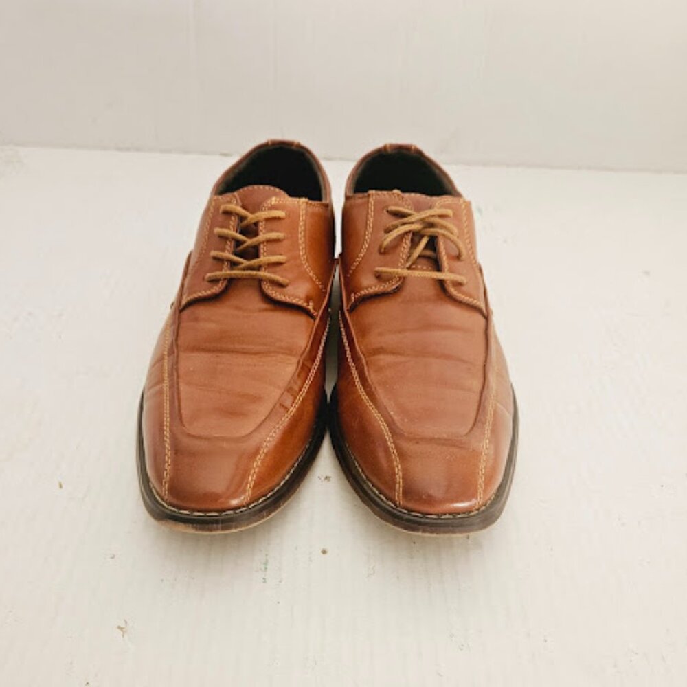 X-Ray Men’s Brown Oxford Dress Shoes Lace-Up PU Leather Size 8.5 XRYI 303